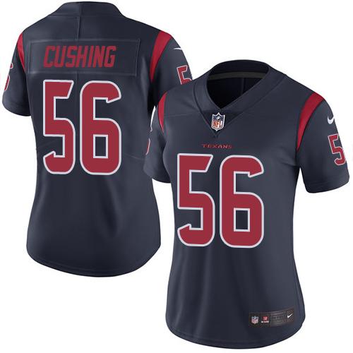 Nike Texans #56 Brian Cushing Navy Blue Women's Stitched NFL Limited Rush Jersey